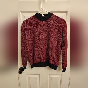 Women's Red and Black Sweater